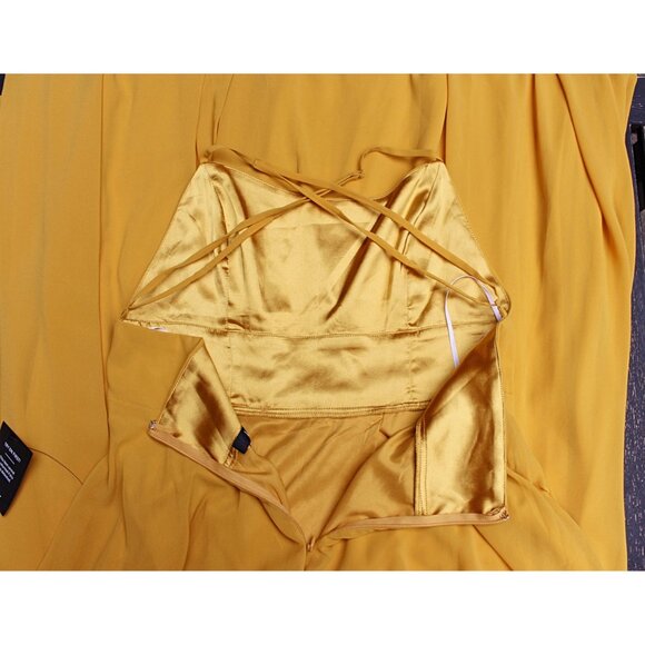 New w/Tags - Lulu’s Dreamy Romance Backless Maxi Dress in Mustard, size XL - Picture 12 of 13